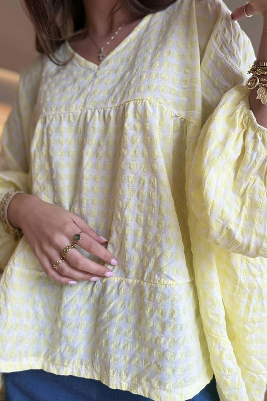 Nonni Gingham Artist Smock Lemon